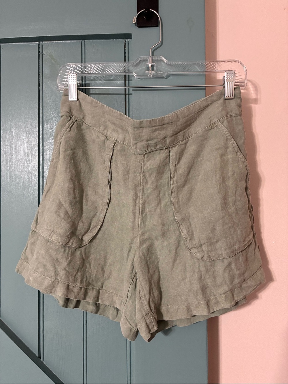Vineyard Vines Women’s High-Waist Linen Shorts - Sage Green Size Small